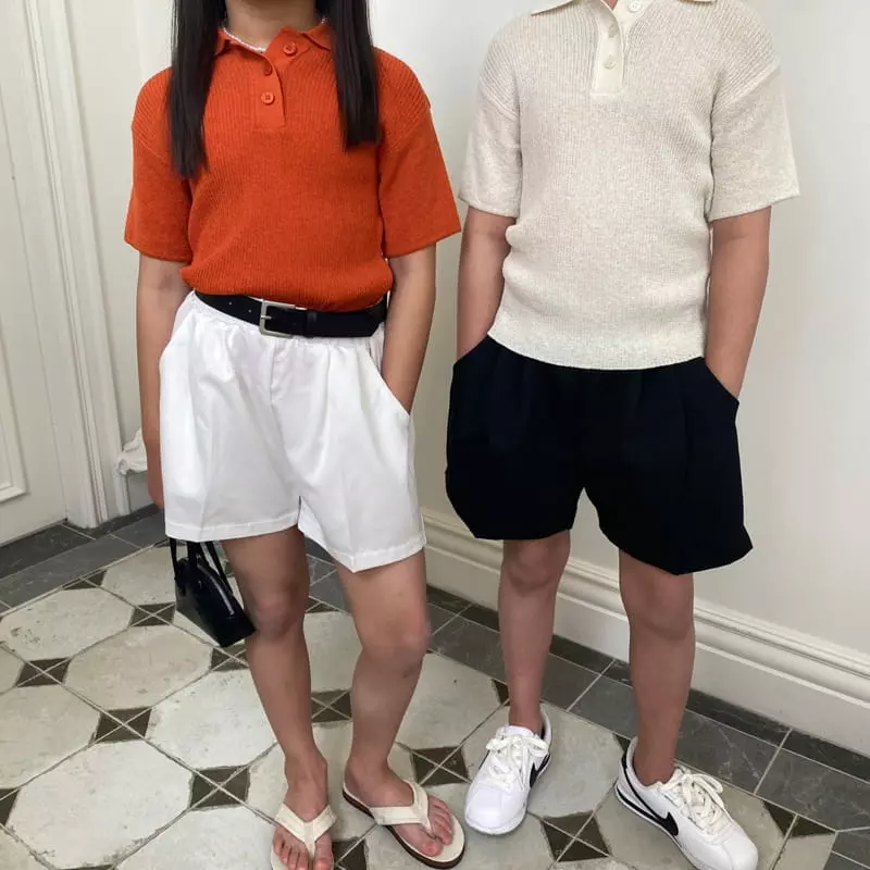 Our - Korean Children Fashion - #childofig - Linen Rib Collar Tee - 2