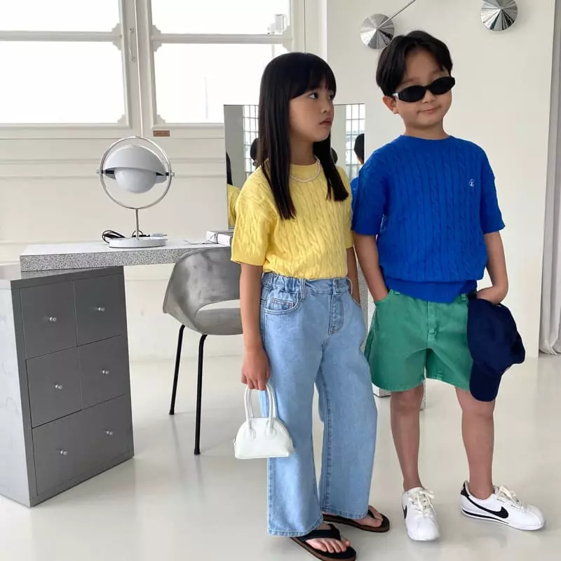 Our - Korean Children Fashion - #childofig - Cable Short Sleeves Knit Tee - 2