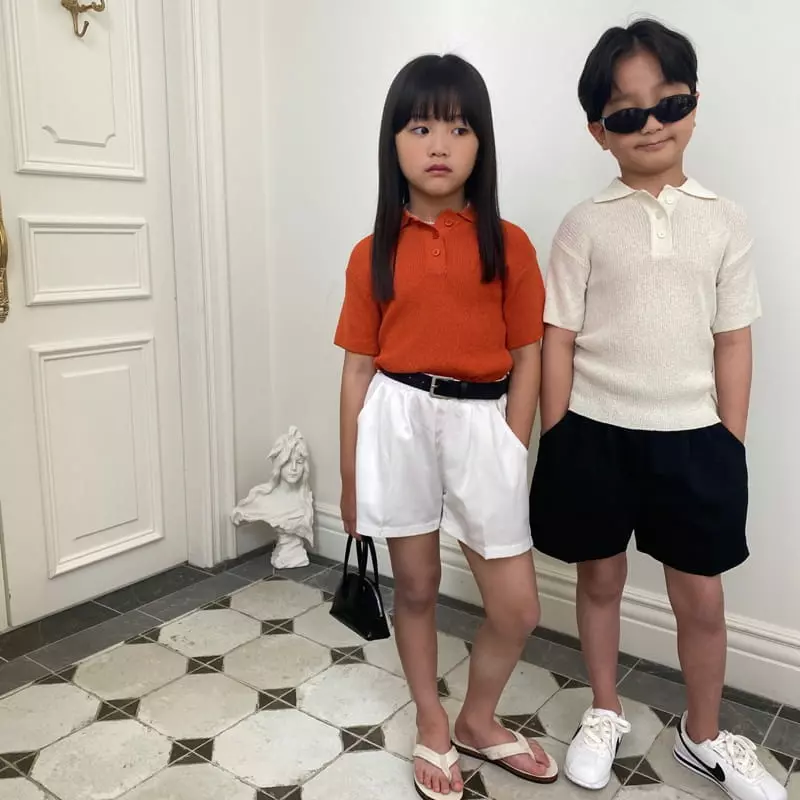 Our - Korean Children Fashion - #childofig - Linen Rib Collar Tee - 4