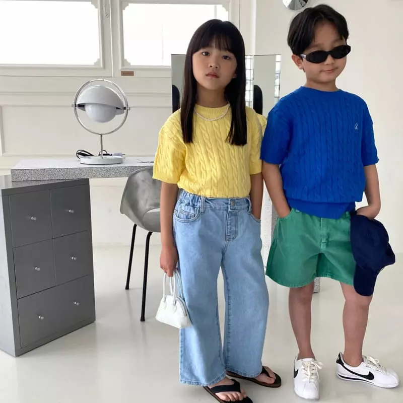 Our - Korean Children Fashion - #childrensboutique - Cable Short Sleeves Knit Tee - 3