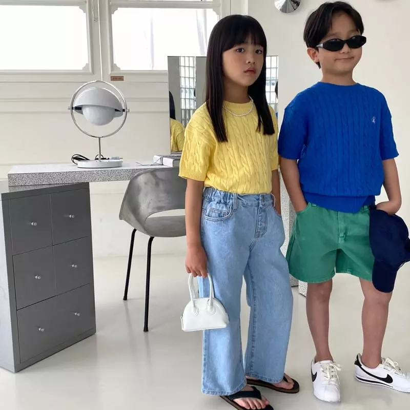 Our - Korean Children Fashion - #childrensboutique - Cable Short Sleeves Knit Tee - 4
