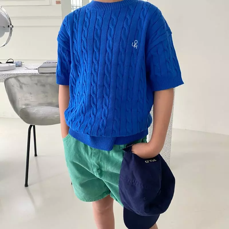 Our - Korean Children Fashion - #kidzfashiontrend - Cable Short Sleeves Knit Tee - 9