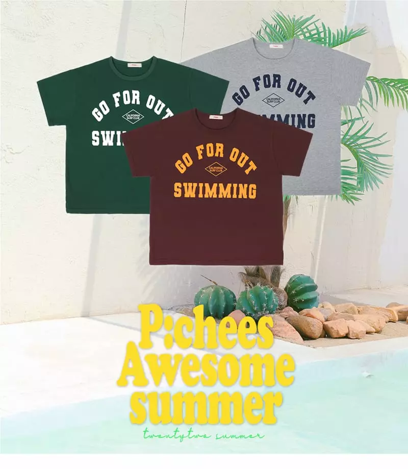 PEACH-CREAM - Korean Junior Fashion Brand - #magicofchildhood - Swimming Tee
