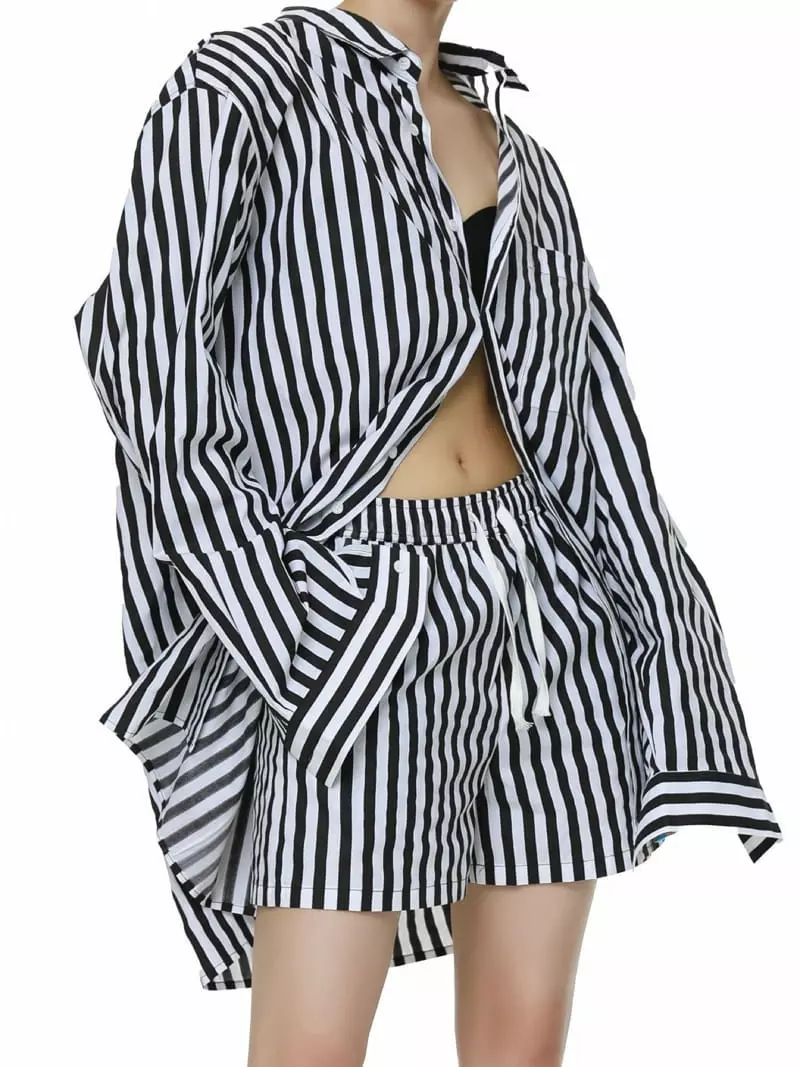 Paper Moon - Korean Women Fashion - #momslook - Classic Stripes Button Shirt - 7