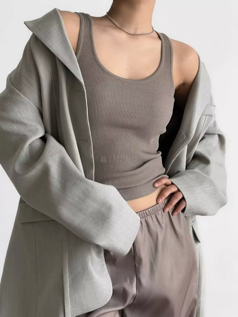 Paper Moon - Korean Women Fashion - #momslook - Rib Tank Sleeveless Knit - 5