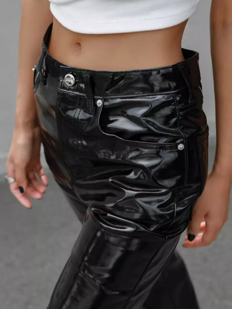 Paper Moon - Korean Women Fashion - #momslook - Leather Coating Pants - 6