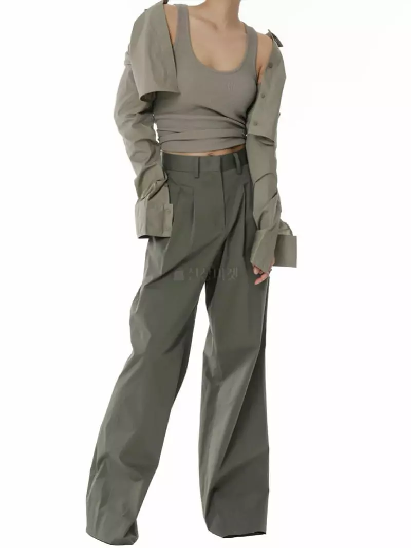 Paper Moon - Korean Women Fashion - #momslook - Two Pin Tuck Trouse - 12