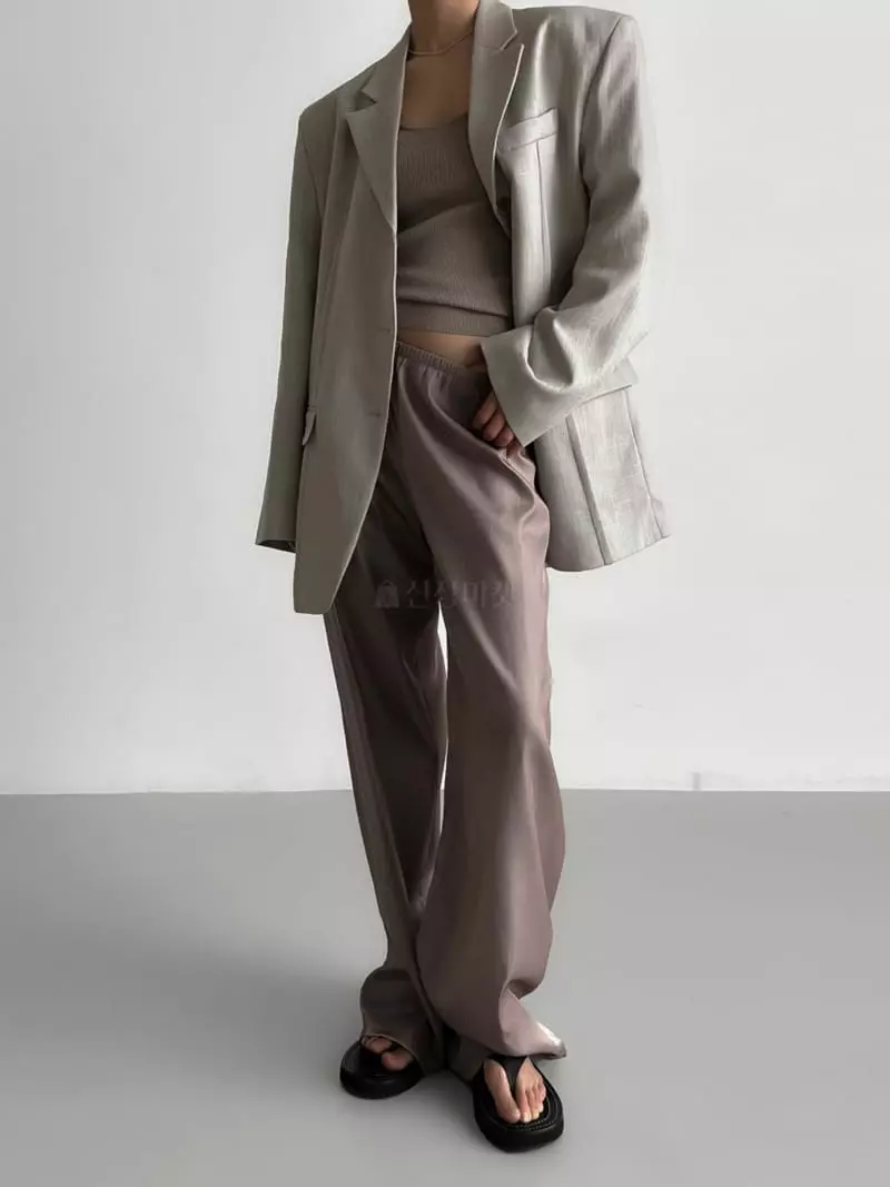 Paper Moon - Korean Women Fashion - #momslook - Silky Banding Trouser - 11