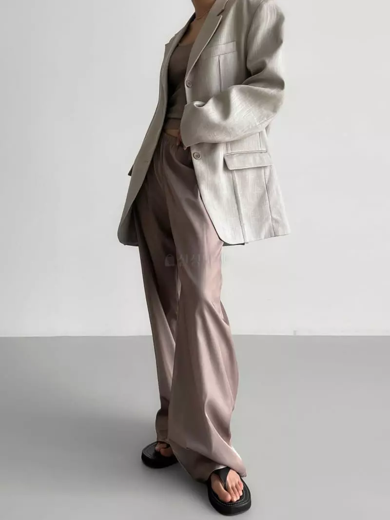 Paper Moon - Korean Women Fashion - #momslook - Silky Banding Trouser - 5