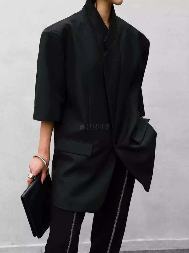 Paper Moon - Korean Women Fashion - #momslook - Half Sleeves Summer Oversize Jacket - 12