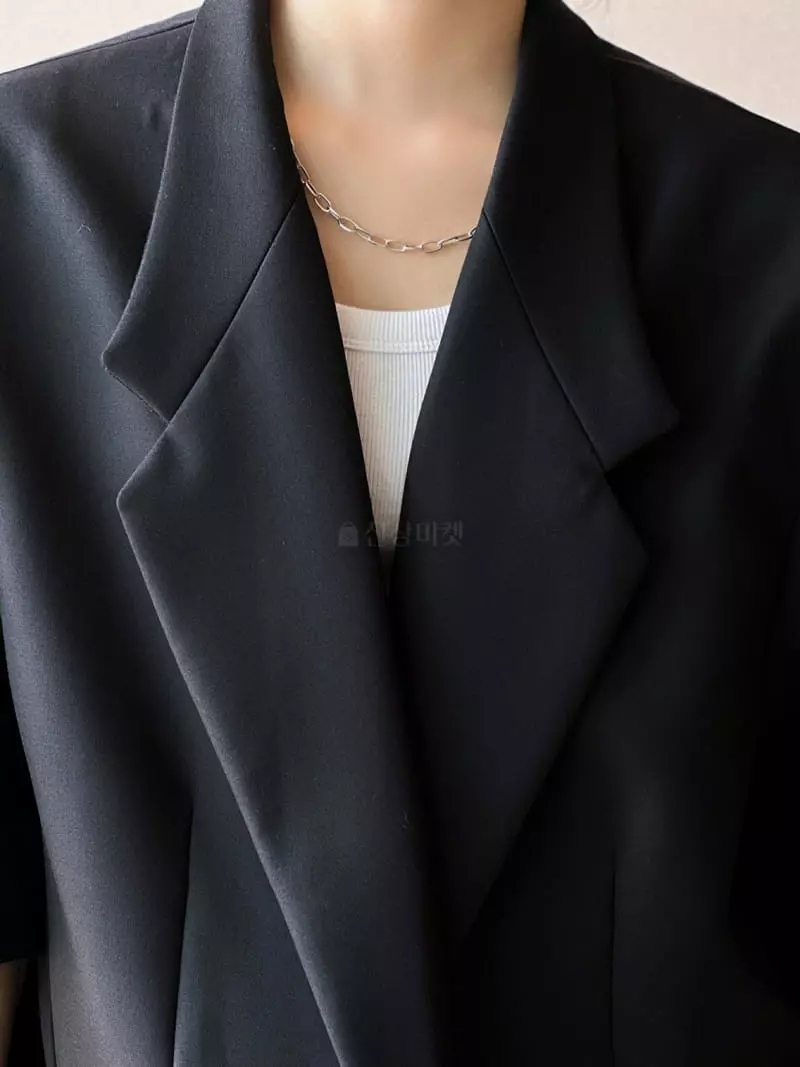 Paper Moon - Korean Women Fashion - #momslook - Half Sleeves Summer Oversize Jacket - 2