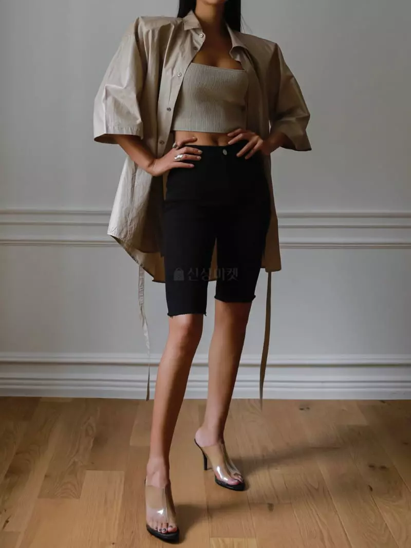 Paper Moon - Korean Women Fashion - #womensfashion - Shiny Oversize Padded Shirt - 4