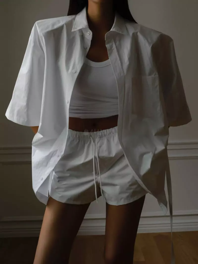 Paper Moon - Korean Women Fashion - #momslook - Shiny Oversize Padded Shirt - 6