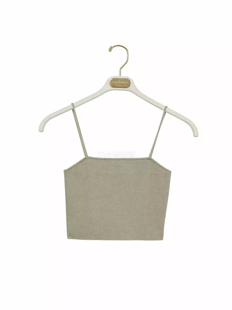 Paper Moon - Korean Women Fashion - #momslook - Shoulder Strap Knit Crop Top - 3