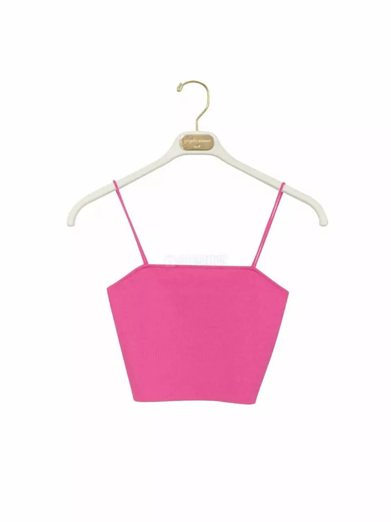 Paper Moon - Korean Women Fashion - #momslook - Shoulder Strap Knit Crop Top - 8