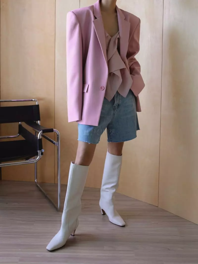Paper Moon - Korean Women Fashion - #momslook - Square Shoulder Twill Jacket - 3