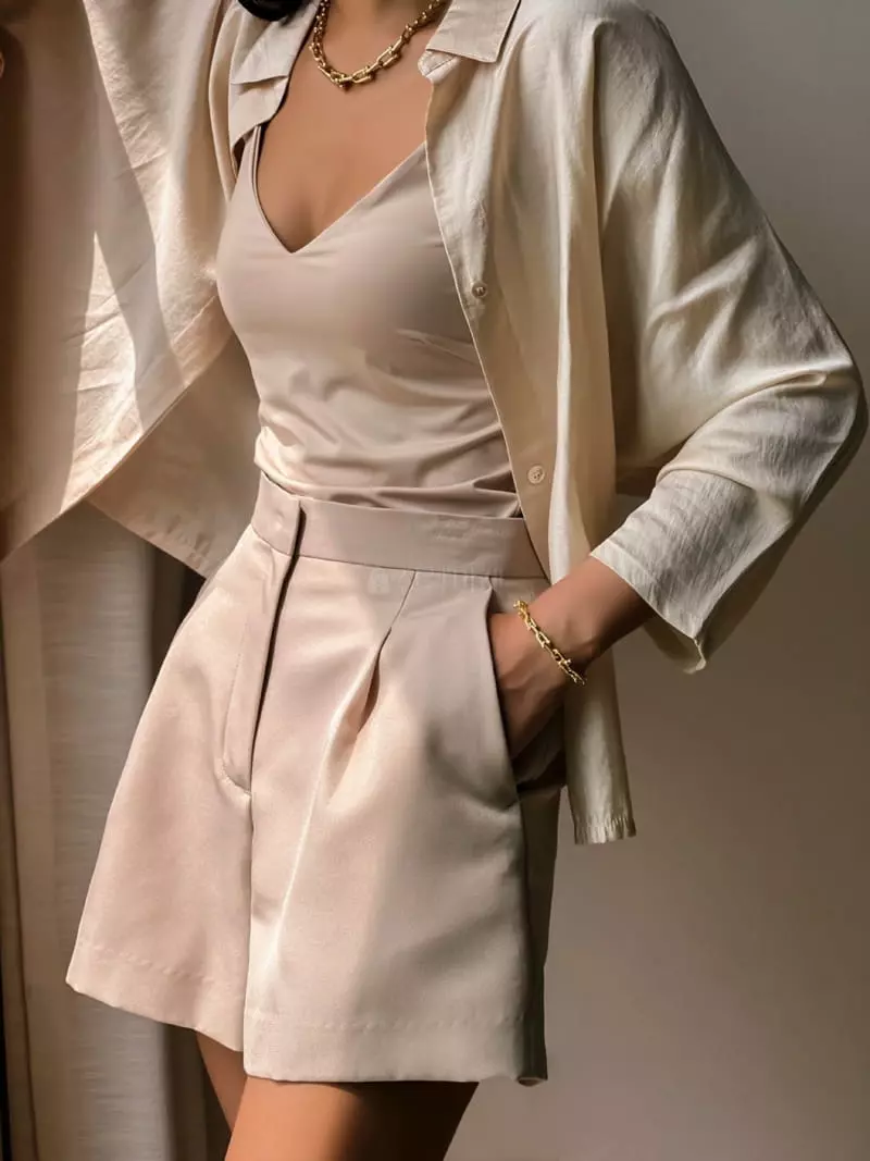 Paper Moon - Korean Women Fashion - #momslook - Classic Pleats Detail Shorts - 2