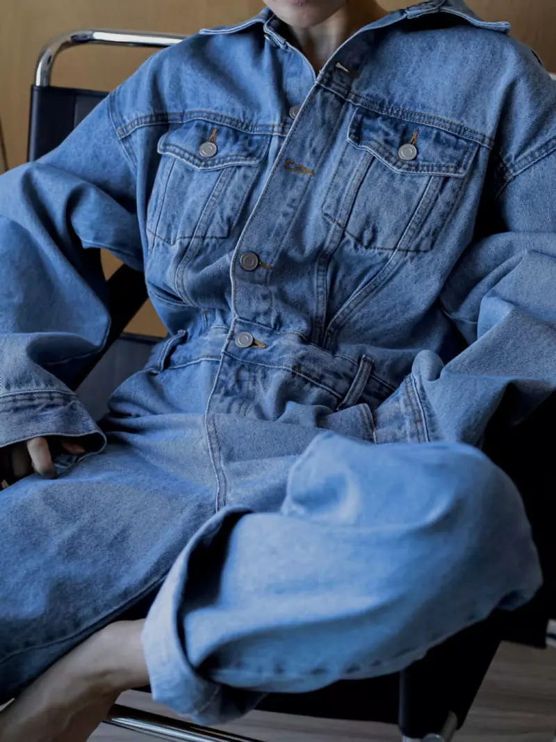 Paper Moon - Korean Women Fashion - #momslook - Blue Denim Jumpsuit - 2