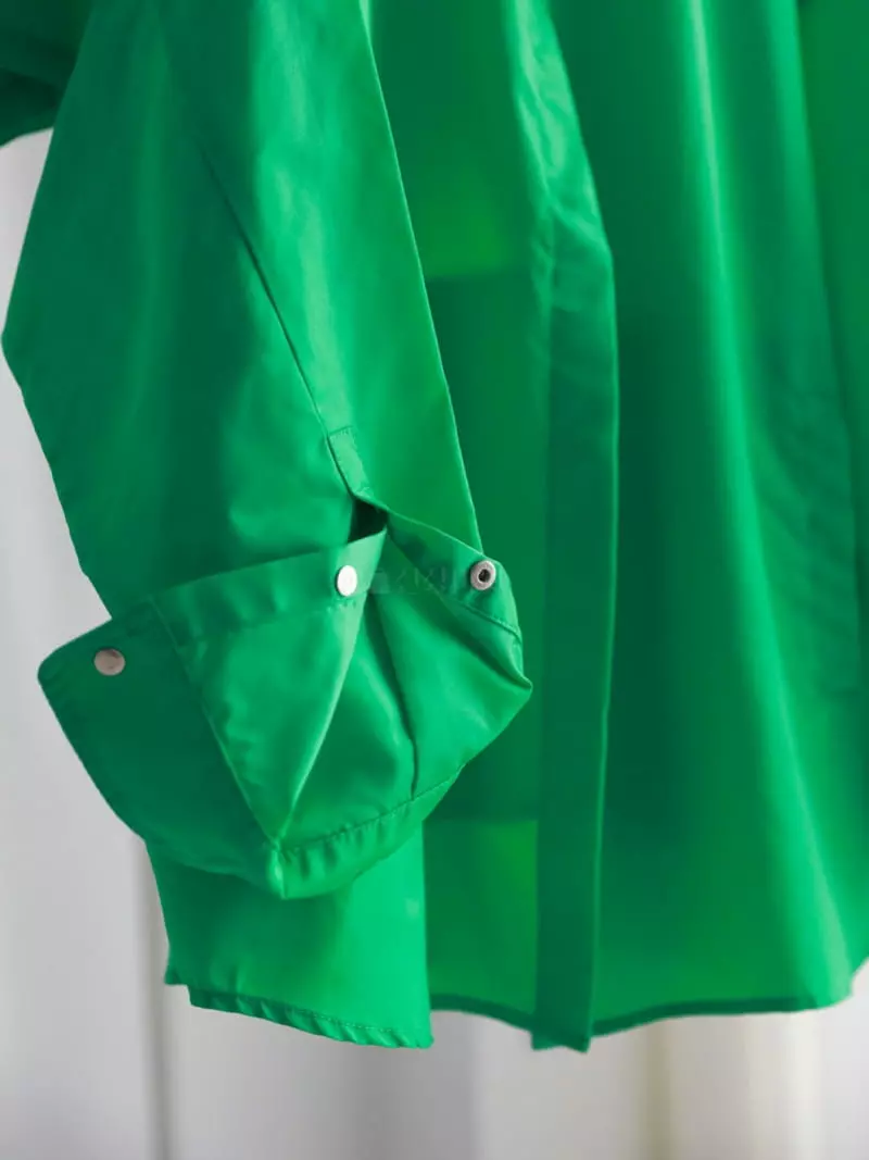 Paper Moon - Korean Women Fashion - #momslook - Shiny Oversize Shirt Jacket - 12
