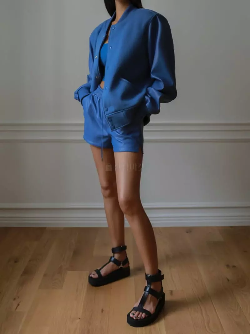 Paper Moon - Korean Women Fashion - #momslook - Classic Leather Sleeve Jacket