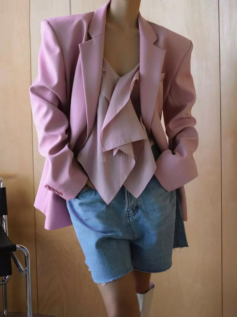 Paper Moon - Korean Women Fashion - #thelittlethings - Square Shoulder Twill Jacket - 2