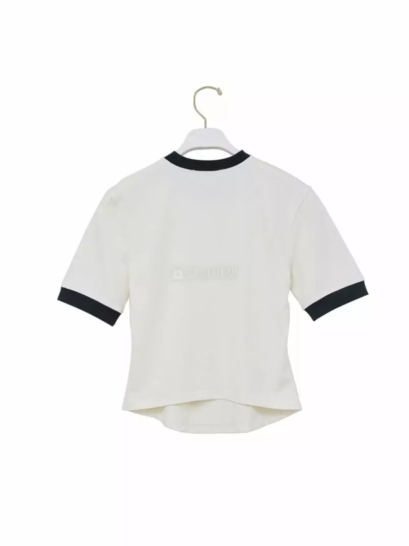 Paper Moon - Korean Women Fashion - #vintageinspired - Color Stitch Tee - 3