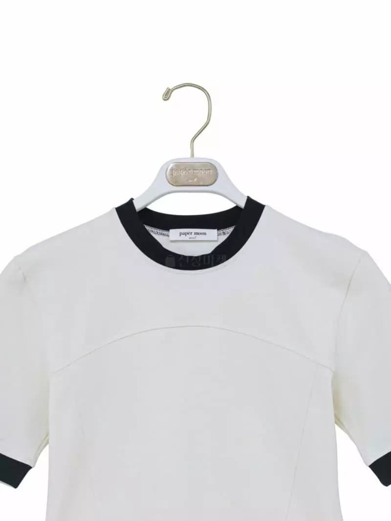 Paper Moon - Korean Women Fashion - #vintageinspired - Color Stitch Tee - 4