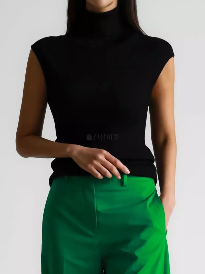 Paper Moon - Korean Women Fashion - #womensfashion - Turtleneck Sleeveless - 12