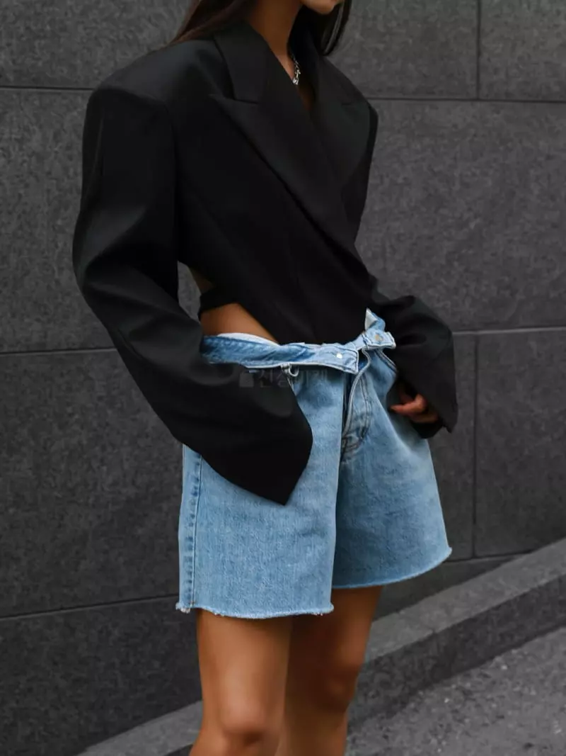 Paper Moon - Korean Women Fashion - #womensfashion - Cutted Detail Vintage Shorts - 5