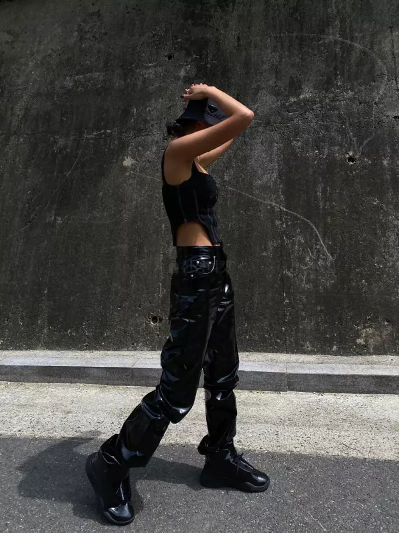 Paper Moon - Korean Women Fashion - #womensfashion - Leather Coating Pants - 3