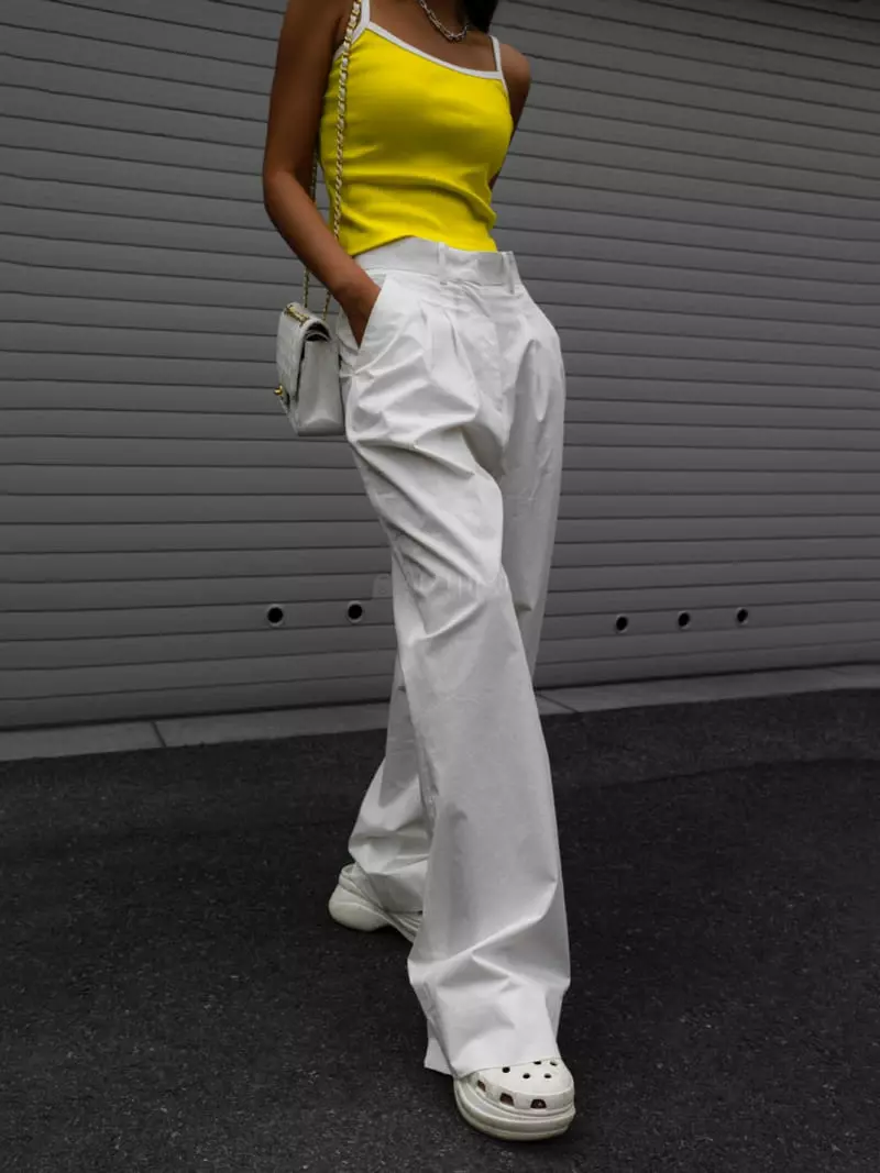 Paper Moon - Korean Women Fashion - #womensfashion - Two Pin Tuck Trouse - 7