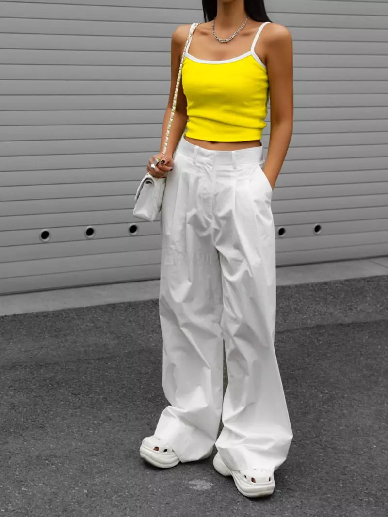 Paper Moon - Korean Women Fashion - #womensfashion - Two Pin Tuck Trouse - 9