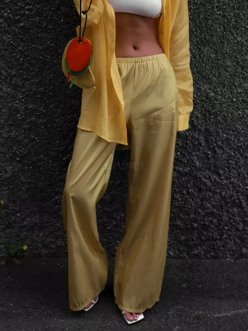 Paper Moon - Korean Women Fashion - #womensfashion - Silky Banding Trouser - 2