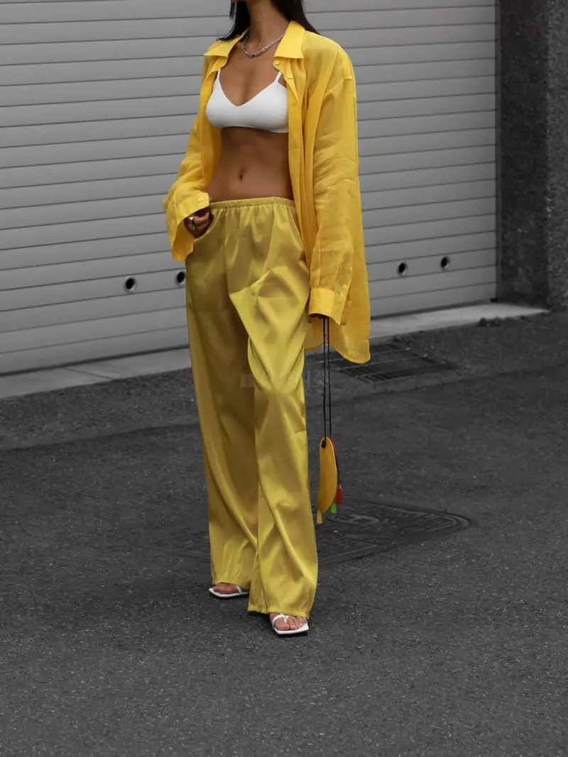 Paper Moon - Korean Women Fashion - #momslook - Silky Banding Trouser - 4