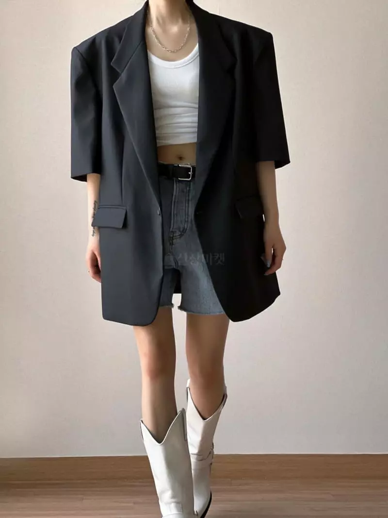 Paper Moon - Korean Women Fashion - #womensfashion - Half Sleeves Summer Oversize Jacket - 3