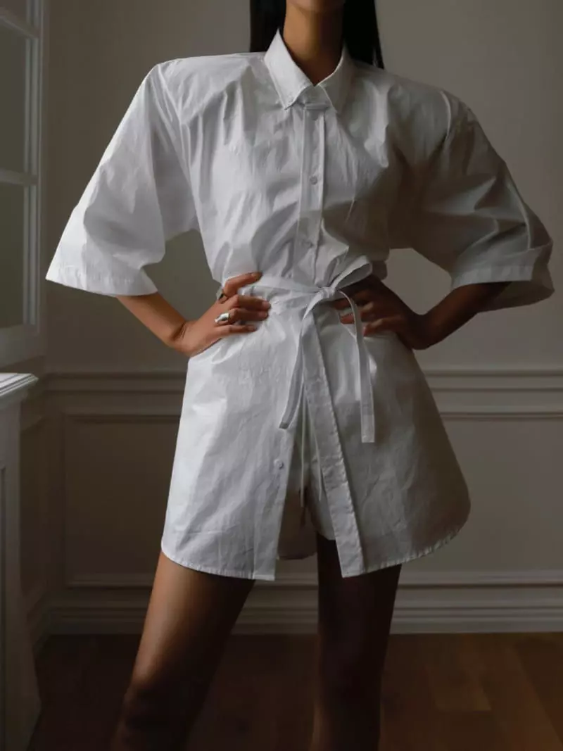 Paper Moon - Korean Women Fashion - #womensfashion - Shiny Oversize Padded Shirt - 7