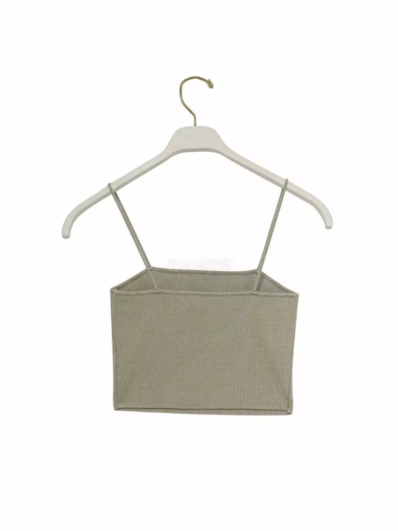 Paper Moon - Korean Women Fashion - #momslook - Shoulder Strap Knit Crop Top - 4