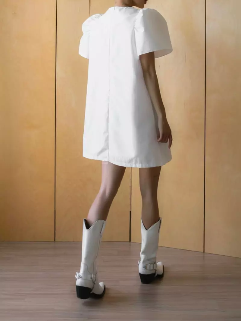 Paper Moon - Korean Women Fashion - #womensfashion - Puff Sleeves Mini One-piece