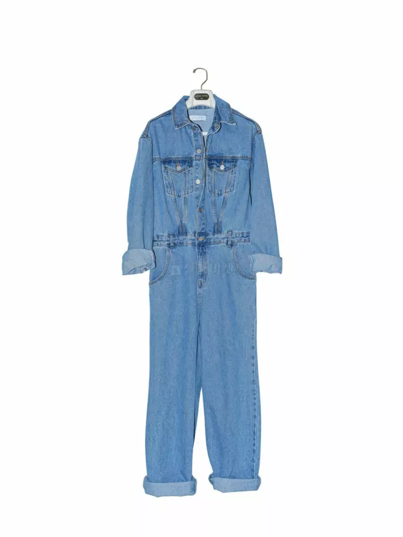Paper Moon - Korean Women Fashion - #womensfashion - Blue Denim Jumpsuit - 3