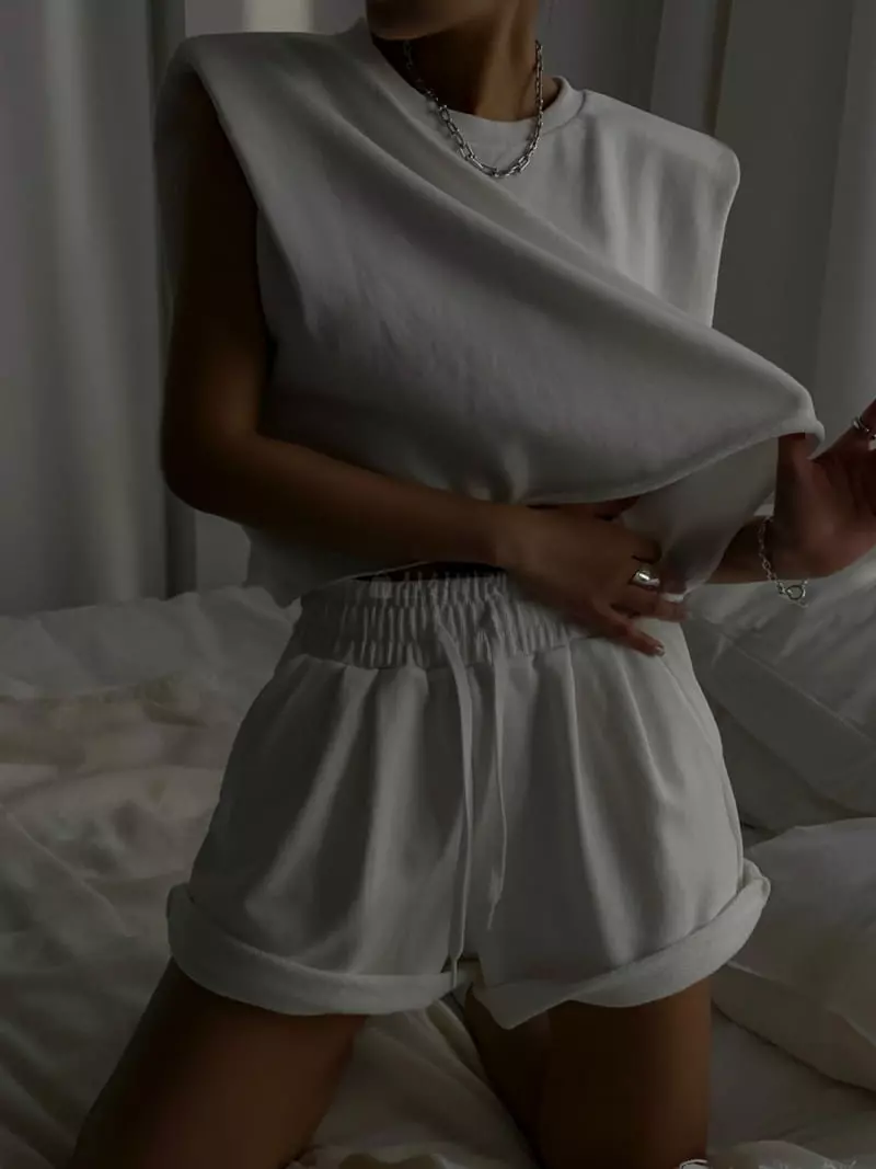 Paper Moon - Korean Women Fashion - #womensfashion - Shoulder Pad Sleeveless Crop