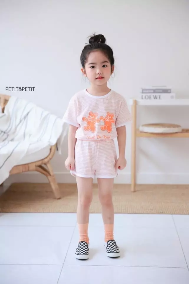 Petit & Petit - Korean Children Fashion - #prettylittlegirls - Bear Bear Piping Top Bottom Set - 4