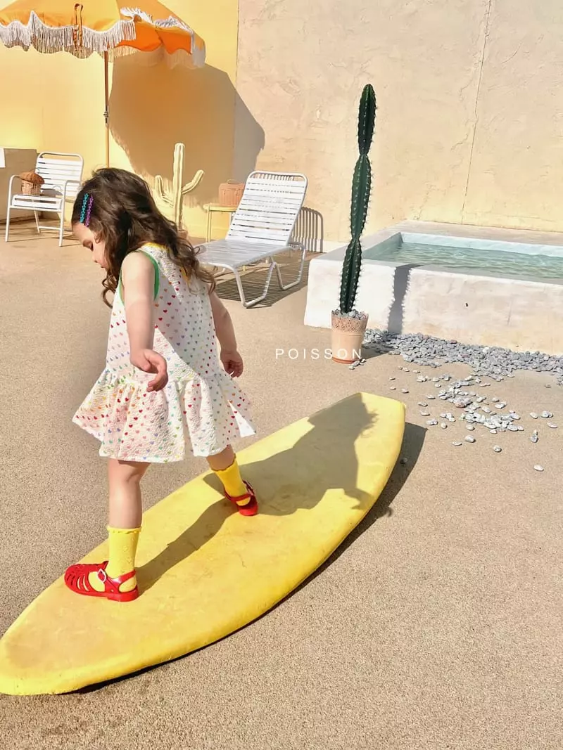 Poisson - Korean Children Fashion - #childofig - Rainbow Heart One-piece - 2