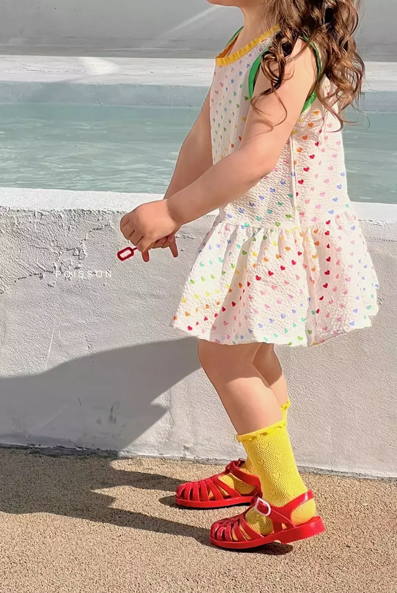 Poisson - Korean Children Fashion - #childrensboutique - Rainbow Heart One-piece - 3