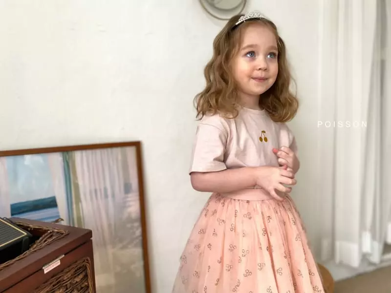 Poisson - Korean Children Fashion - #childrensboutique - Cherry Tutu Skirt - 12
