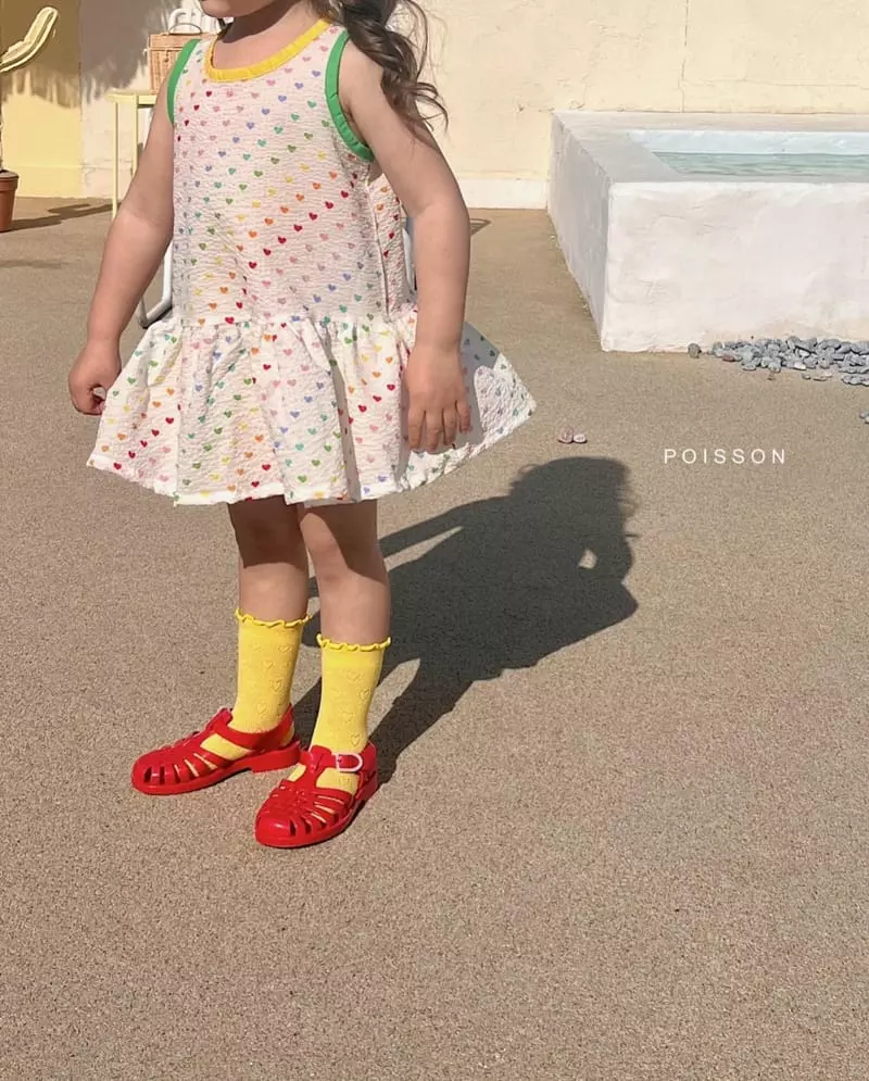 Poisson - Korean Children Fashion - #childrensboutique - Rainbow Heart One-piece - 4