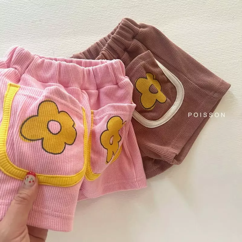 Poisson - Korean Children Fashion - #kidsshorts - Waffle Flower Short