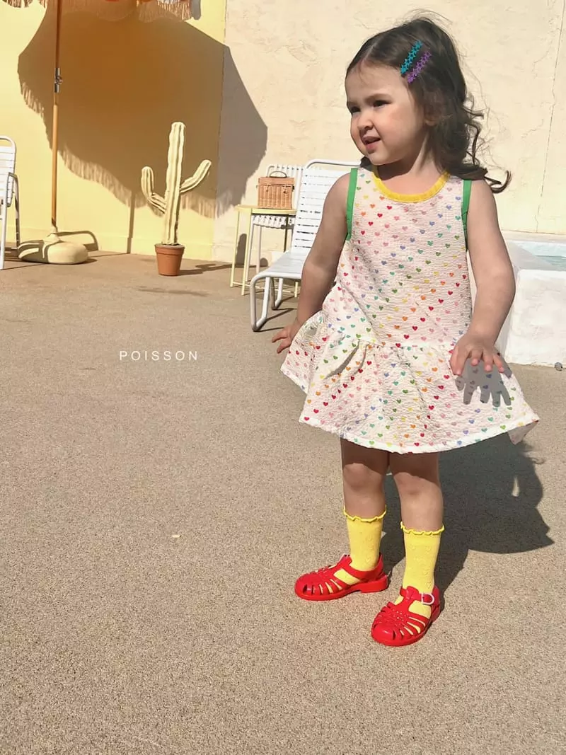 Poisson - Korean Children Fashion - #kidsstore - Rainbow Heart One-piece - 8