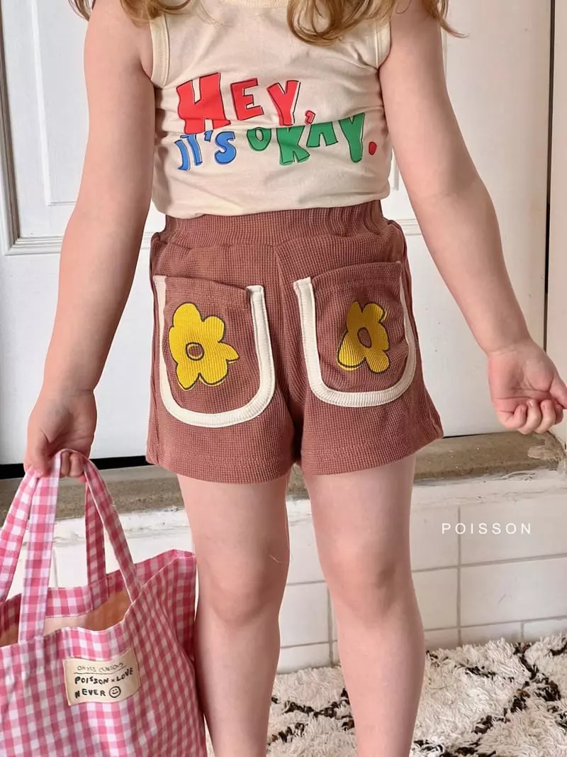 Poisson - Korean Children Fashion - #kidsstore - Waffle Flower Short - 2