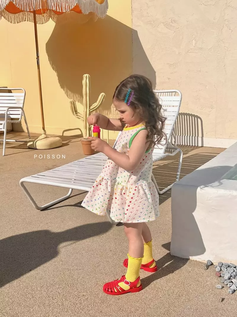 Poisson - Korean Children Fashion - #kidzfashiontrend - Rainbow Heart One-piece - 9
