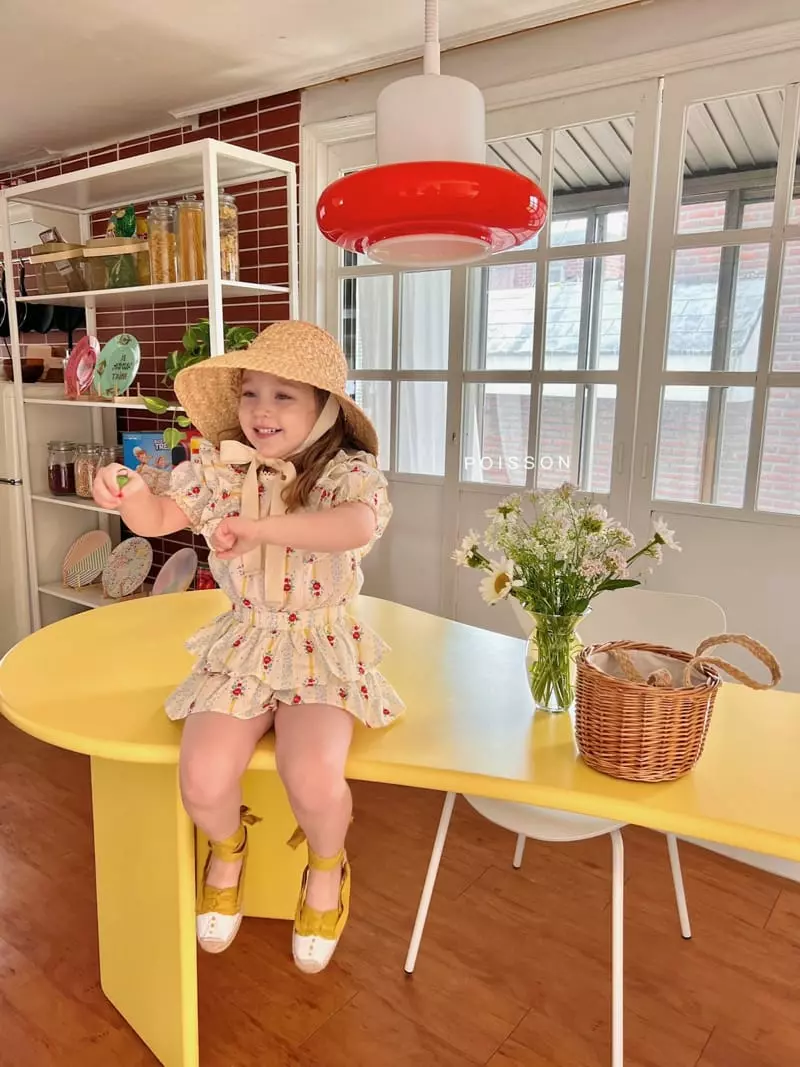 Poisson - Korean Children Fashion - #minifashionista - Flower Frill Top Bottom Set - 7